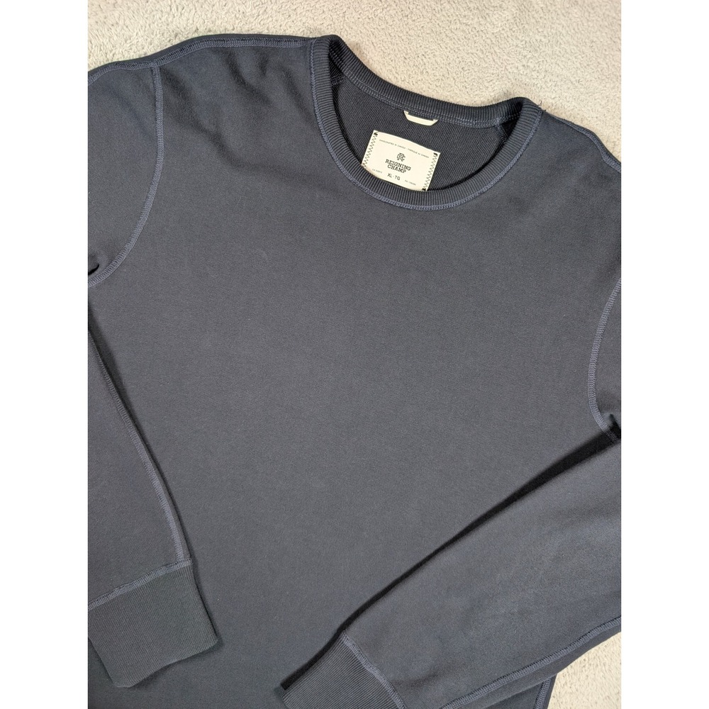 Reigning Champ Mens Midweight Terry Crewneck Sweatshirt Navy Blue XL Canada Made